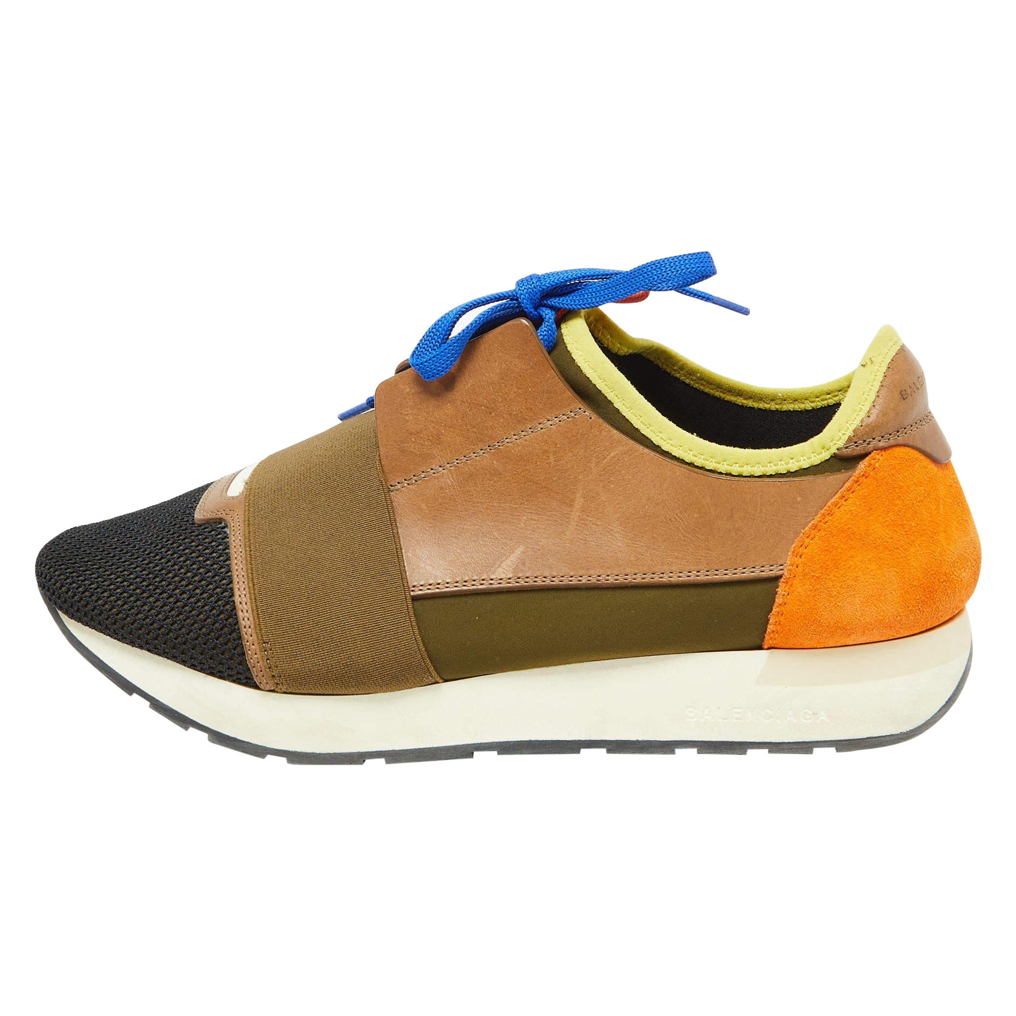 Baskets de course Balenciaga en cuir et tissu multicolore taille 42