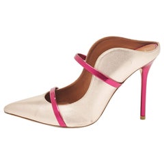 Malone Souliers Metallic Pink Leather Maureen Mules Size 38.5