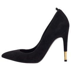 Tom Ford Black Suede Padlock Pumps Size 35