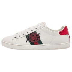 Gucci White Leather Pineapple and Lady Bug Applique Ace Sneakers Size 38