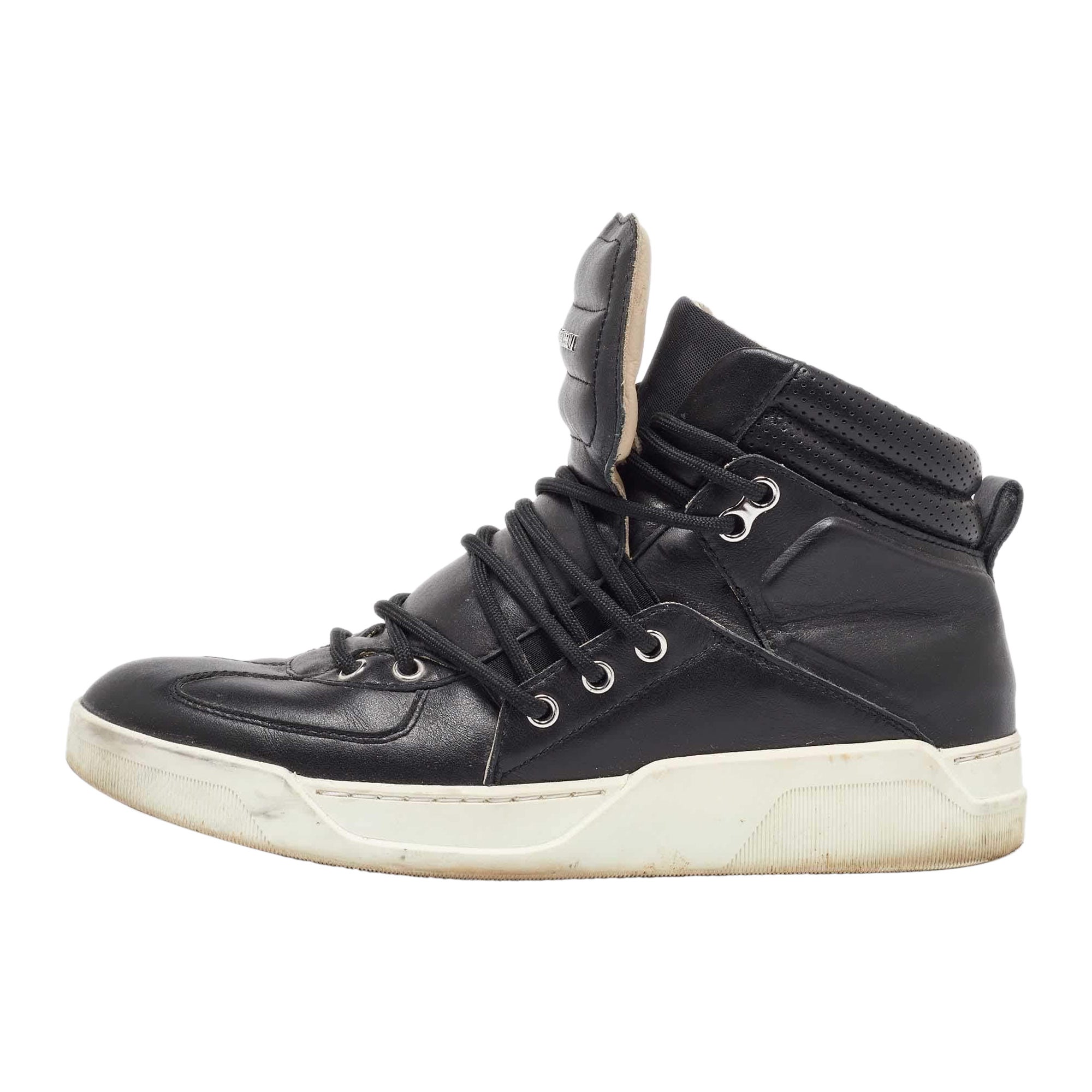 Zapatillas altas Dolce & Gabbana bandera de piel negra talla 42
