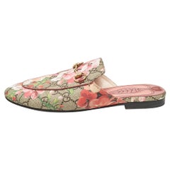 Gucci Multicolor Canvas Princetown Mules Size 36.5