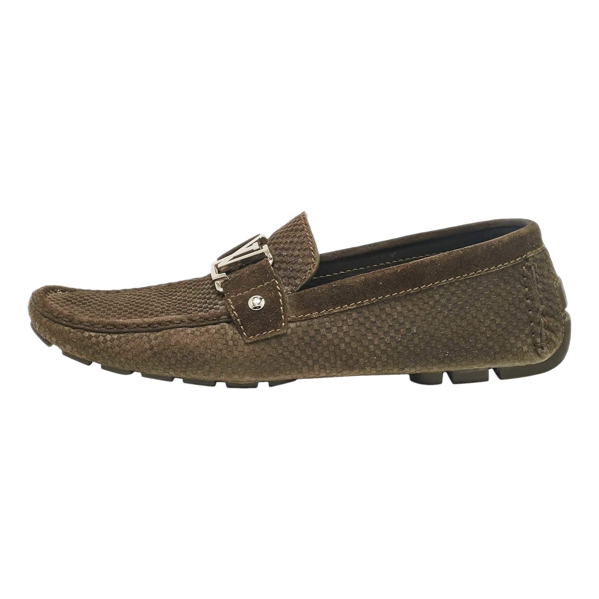Louis Vuitton - Mocassins Monte Carlo en daim vert, taille 44