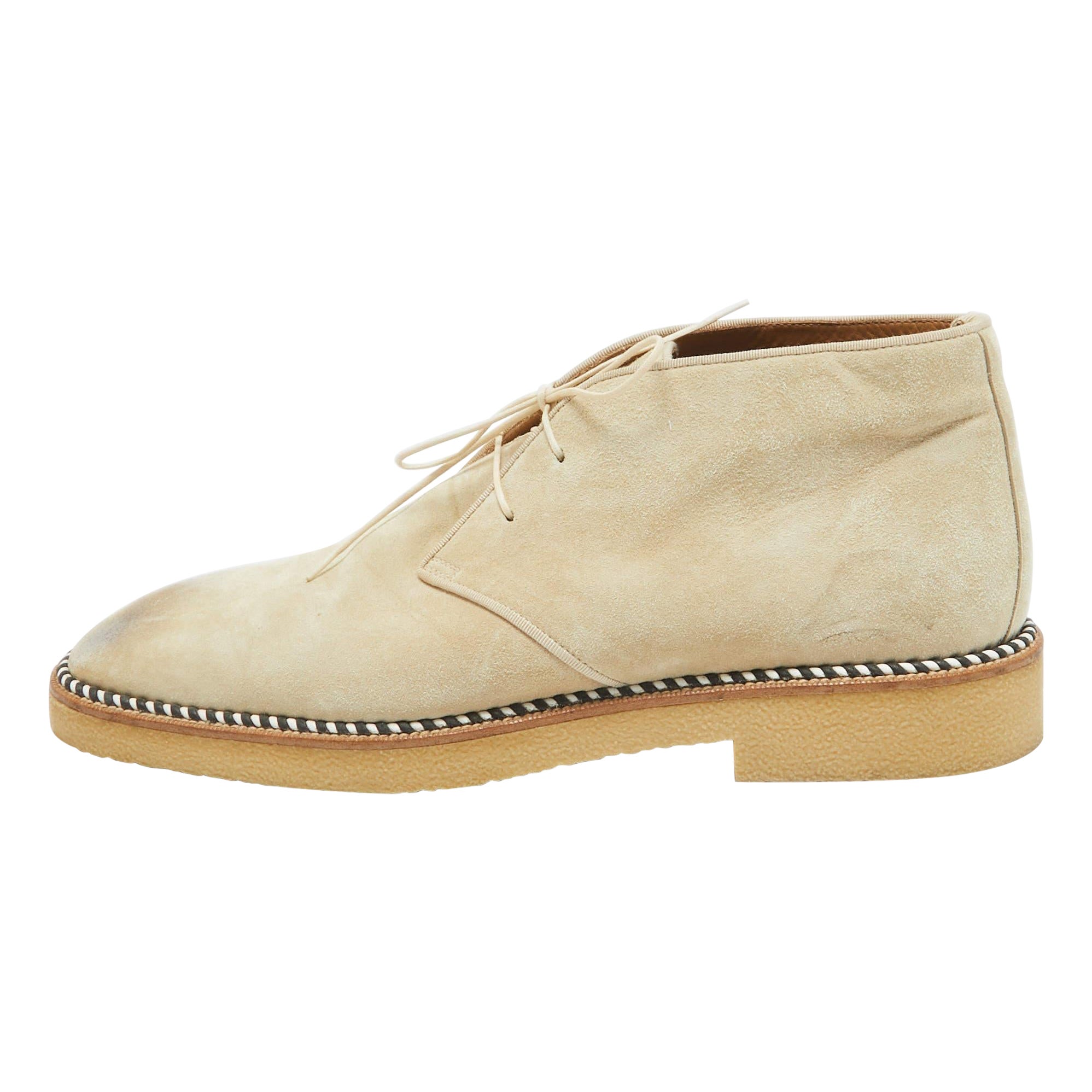 Christian Louboutin - Bottes de longueur cheville en daim gris, taille 44