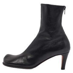 Bottega Veneta Black Leather Ankle Length Boots Size 39
