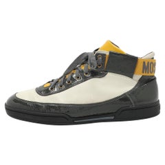 Moschino Tricolor Patent and Leather High Top Sneakers Size 44