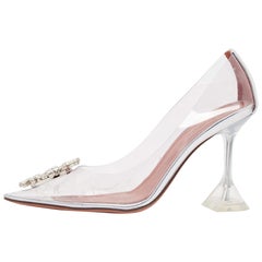 Amina Muaddi Transparent PVC Begum Pumps Size 37