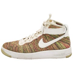 Air Jordans Multicolor Fabric and Leather Air Force High Top Sneakers Size 46