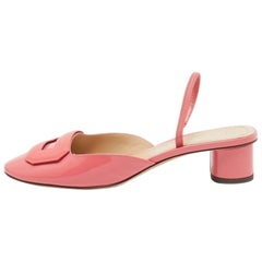 Dior Pink Patent Leather Slingback Pumps Size 39