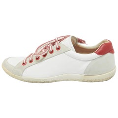 Carolina Herrera, scarpe da ginnastica allacciate in pelle bianca taglia 42
