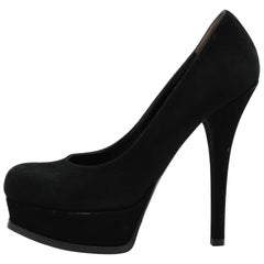 Fendi Fendista Plateau Pumps aus schwarzem Wildleder Größe 39