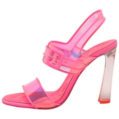 Christian Louboutin Holographic PVC Leather Duniss Ankle Strap Sandals Size 38