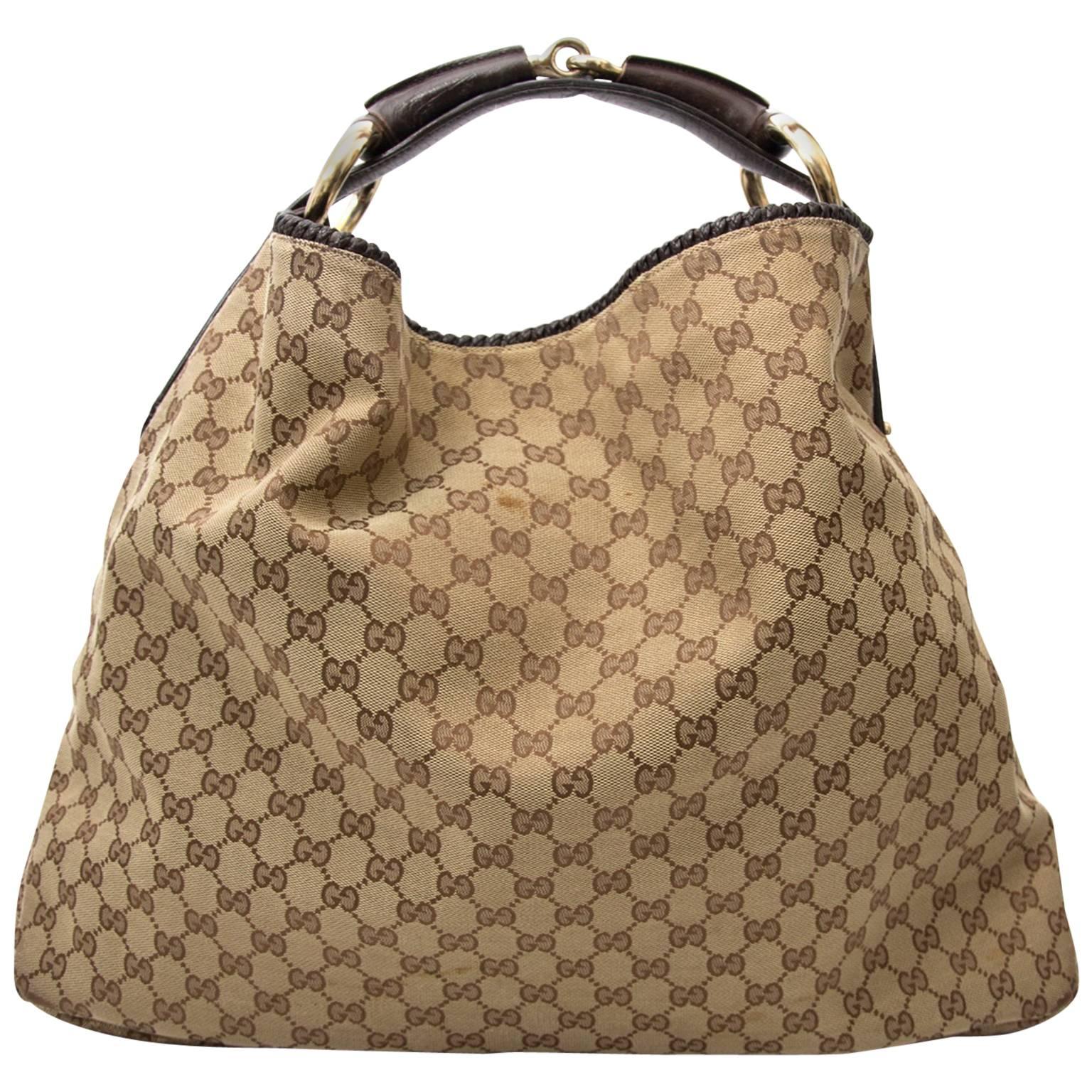 Gucci Brown Monogram Horsebit Bag