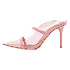 Malone Souliers Pink Patent Leather and PVC Maureen Mules Size 40