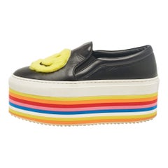 Joshua Sanders Black Leather Slip On Sneakers Size 36