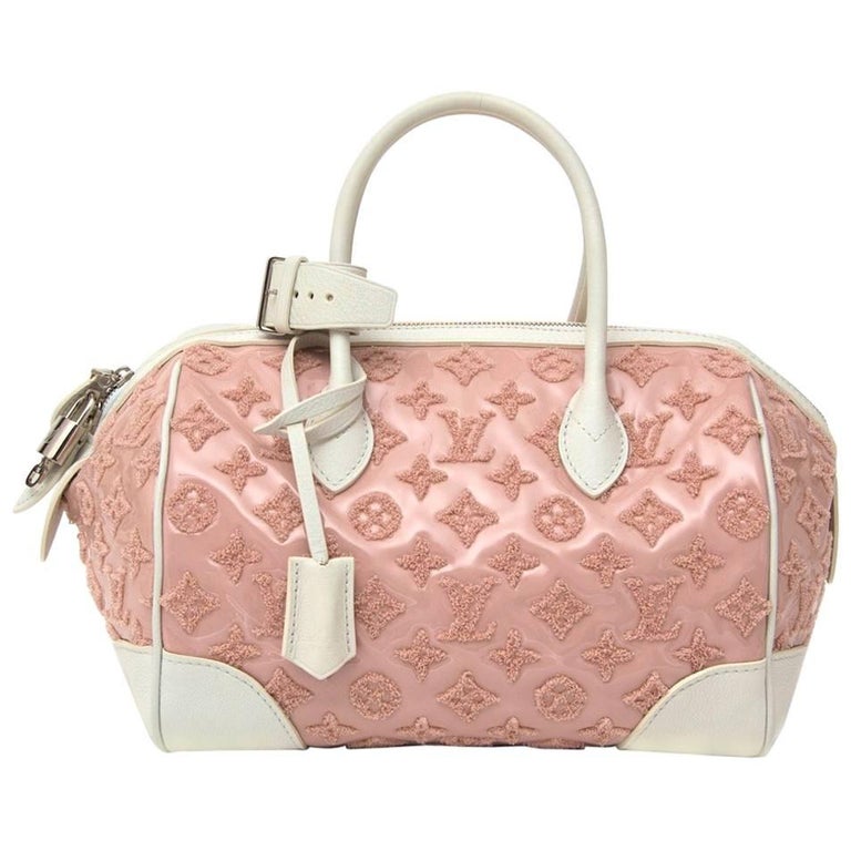 Louis Vuitton Limited Edition Rose Monogram Bouclettes Speedy Round Bag