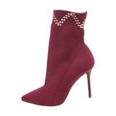 Malone Souliers Stivali alla caviglia in maglia borgogna taglia 39