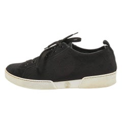 Louis Vuitton Black Monogram Suede Low Top Sneakers Size 39