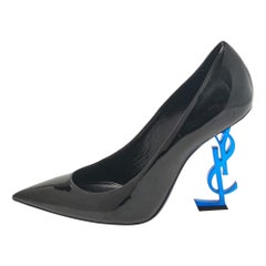 Saint Laurent Black Patent Leather Opyum Pumps Size 38.5