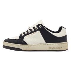 Saint Laurent SL/61 Lace Up Sneakers en cuir noir/blanc Taille 39.5