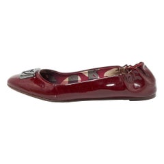 Burberry - Ballerine in pelle verniciata di Borgogna Taglia 40