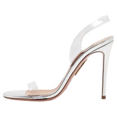 Aquazzura Transparent PVC So Nude Ankle Strap Sandals Size 37