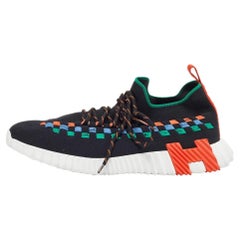 Hermes Multicolor Knit Fabric Flex Sneakers Size 41.5