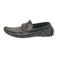 Louis Vuitton Grey/Black Damier Ebene Canvas Hockenheim Loafers Size 42