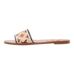Louis Vuitton Multicolor Canvas and Leather Lock It Flat Sandals Size 40