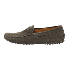Tod's Olivgrüne Nubuck-Leder Gommino Loafers aus Nubuck 41,5