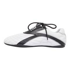 Balenciaga White/Black Leather Zen Low Top Sneakers Size 38