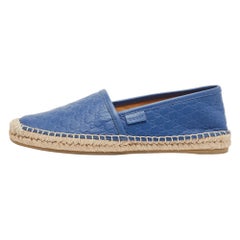 Gucci Blue GG Leather Espadrille Flats Size 35