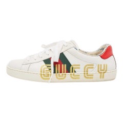 Gucci White Leather Guccy Ace Sneakers Size 40