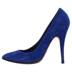 Giuseppe Zanotti Blue Suede Round Toe Pumps Size 40