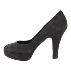 Dolce & Gabbana Black Suede Platform Pumps Size 39.5