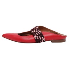 Malone Souliers Red Leather Maisie Mules Size 38.5