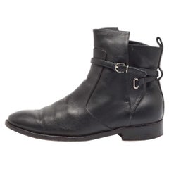 Balenciaga Black Leather Ankle Length Boots Size 40