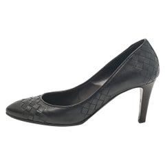 Bottega Veneta Black Leather Pointed Toe Pumps Size 36.5