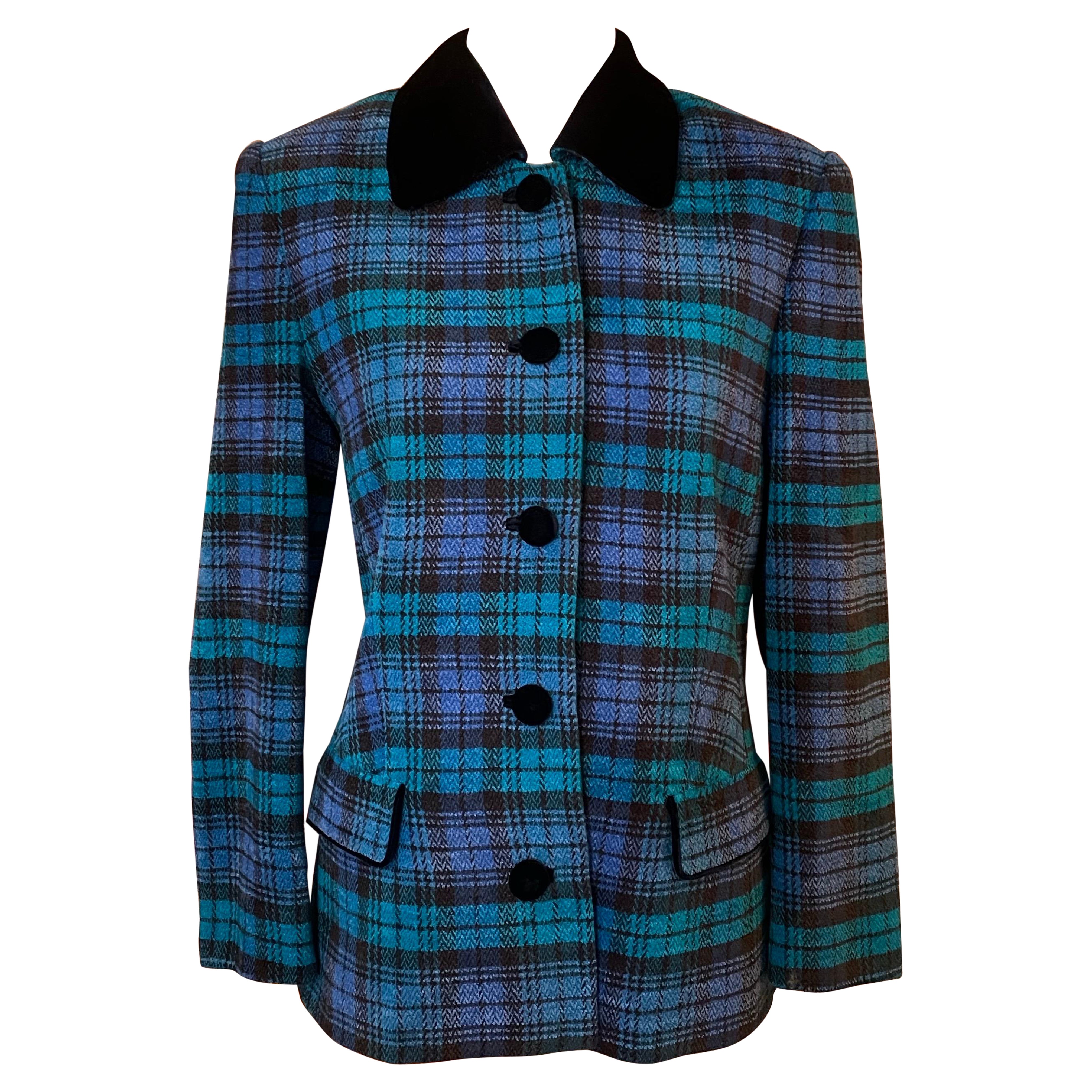 Vintage 1990s plaid blazer jacket LAURÈL by ESCADA