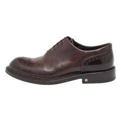 Louis Vuitton Brown Leather Lace Up Oxfords Size 41