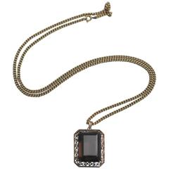 1970s Smokey Quartz/Topaz Pendant Necklace 5