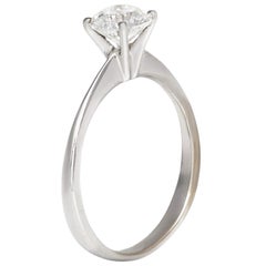 Solitare Diamond 1.01 ct 18k White Gold Wedding Ring Size 55