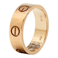 Cartier Love 18K Rose Gold Band Ring Size 51