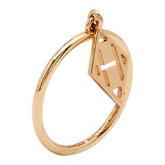 Hermès Gambade 18k Rose Gold Ring Size 52