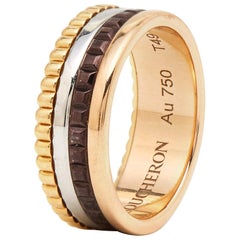 Boucheron Quatre Classique Braun PVD 18k Dreifarbig Gold Ring Größe 49