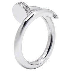 Cartier Juste Un Clou Diamond 18k White Gold Ring Size 50