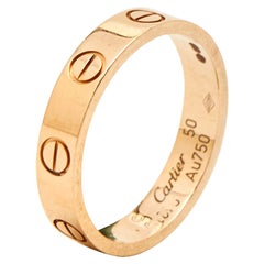 Cartier Love 18k Rose Gold Wedding Band Ring Size 50