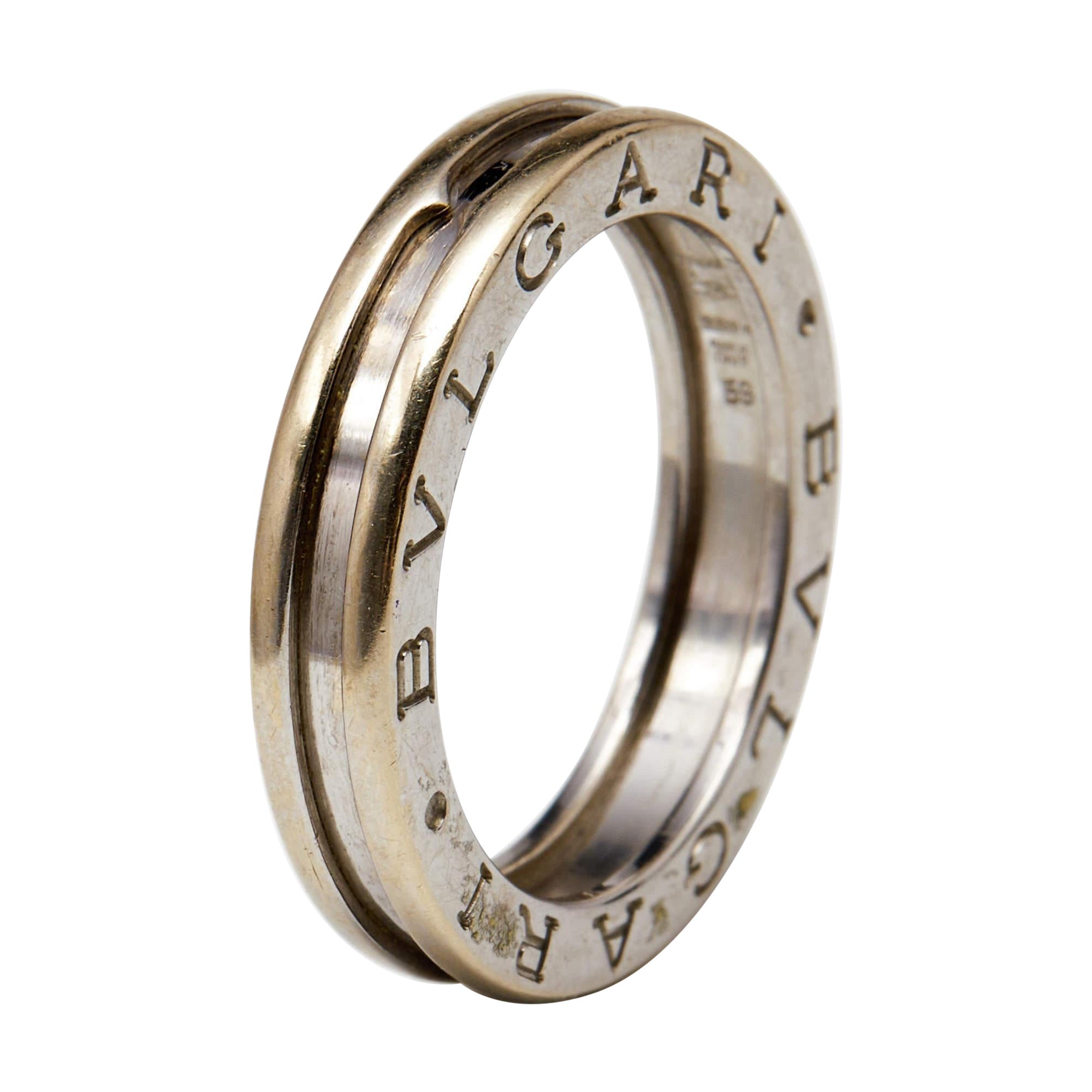 Bvlgari B.Zero1 1-Band 18k White Gold Ring Size 59