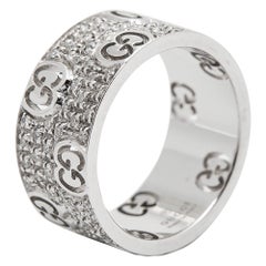 Anillo Gucci Icon Stardust Diamante Oro Blanco 18K Talla 52