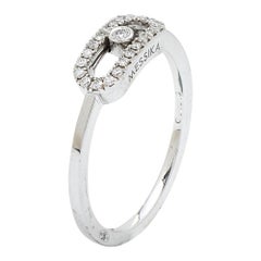 Messika Move Uno Diamonds 18k White Gold Ring Size 48